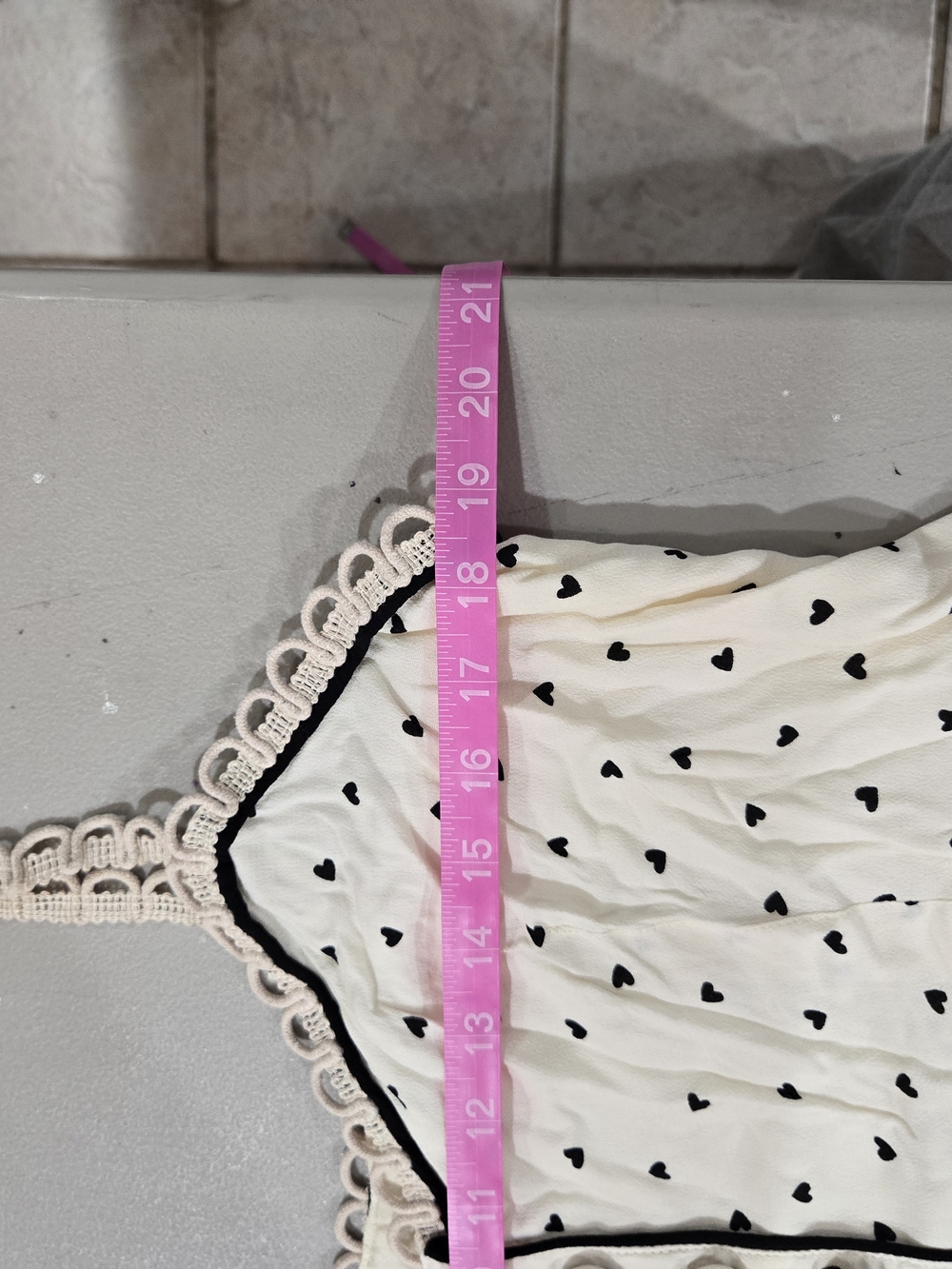 Free People White Heart-Print Ruffle Button Cami - Picture 4 of 6